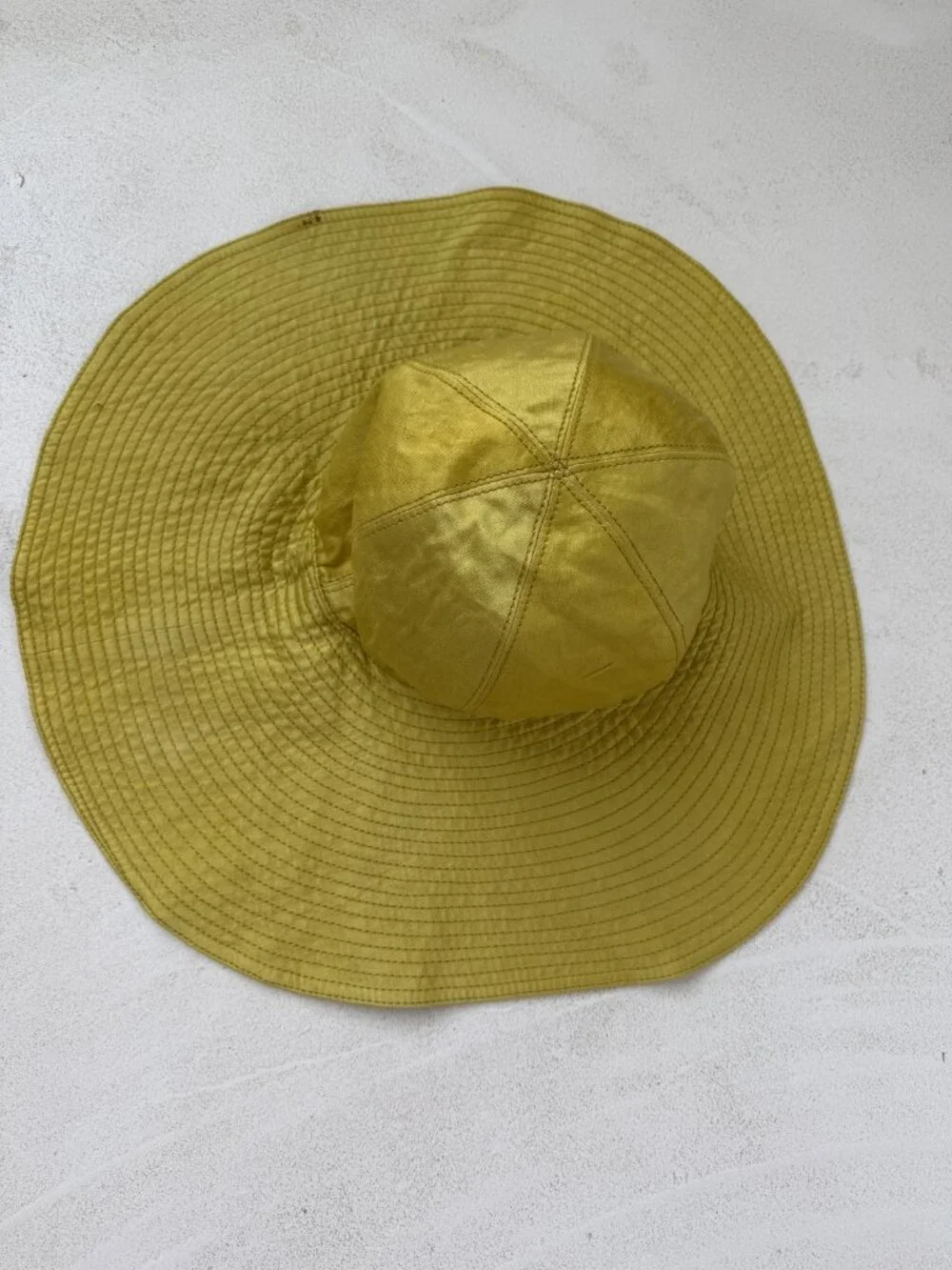 PRADA Size Small (S) Yellow Nylon Bucket Hat Wide Brim Sun Hat